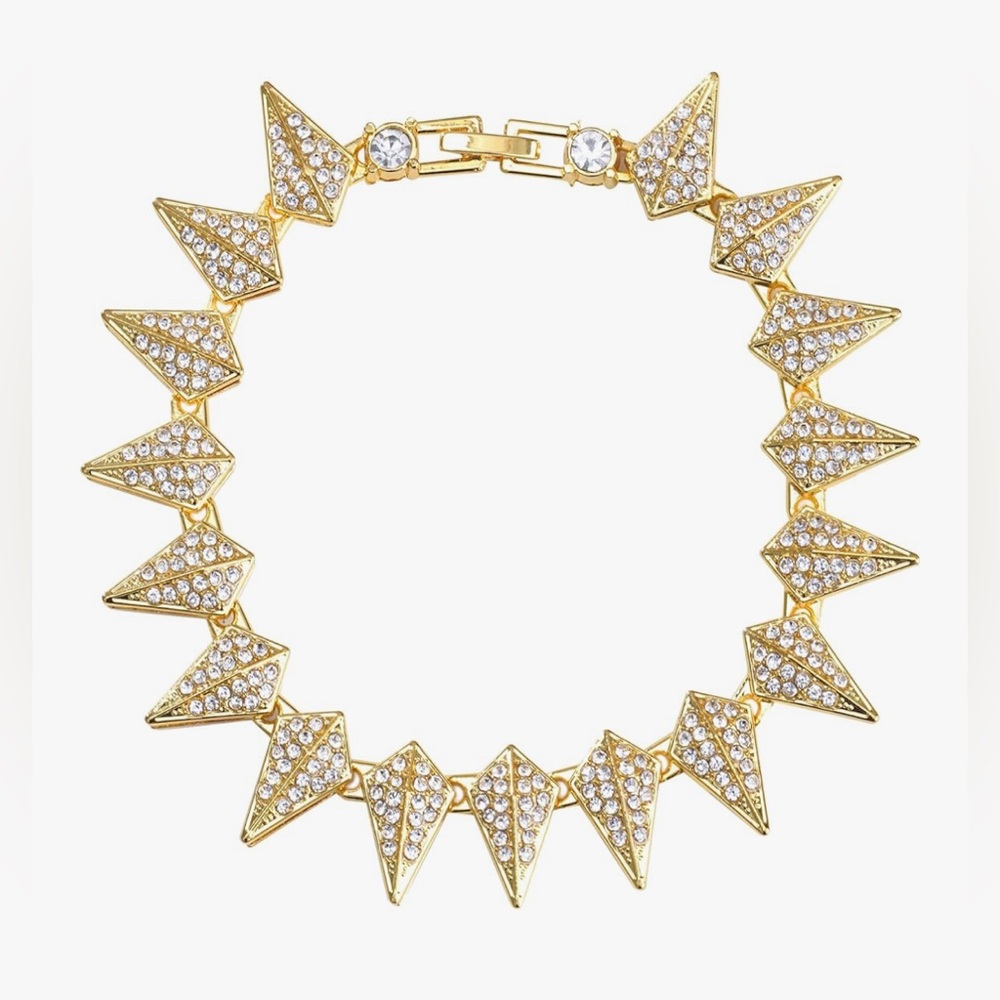Gorgeous Unique Nordstrom 14KT dip Crystal Spiked Rockstar bracelet